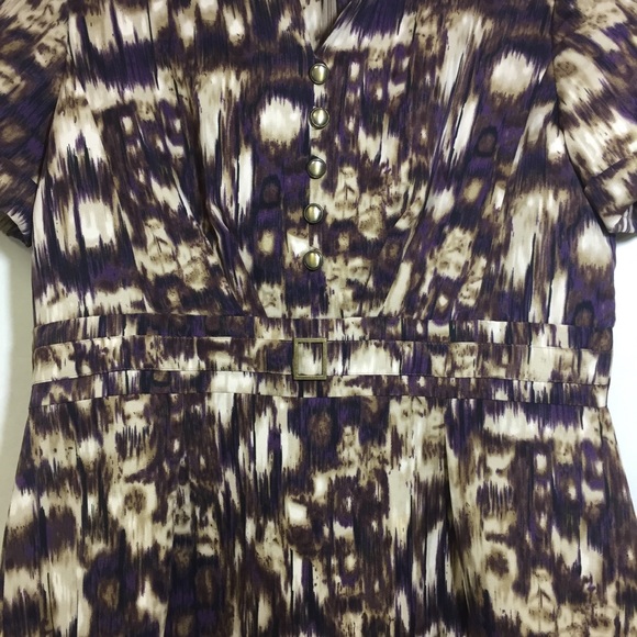 $8 SALE Alex Marie Autumn Sunset Ikat Sheath Dress SZ 14 - Picture 6 of 15